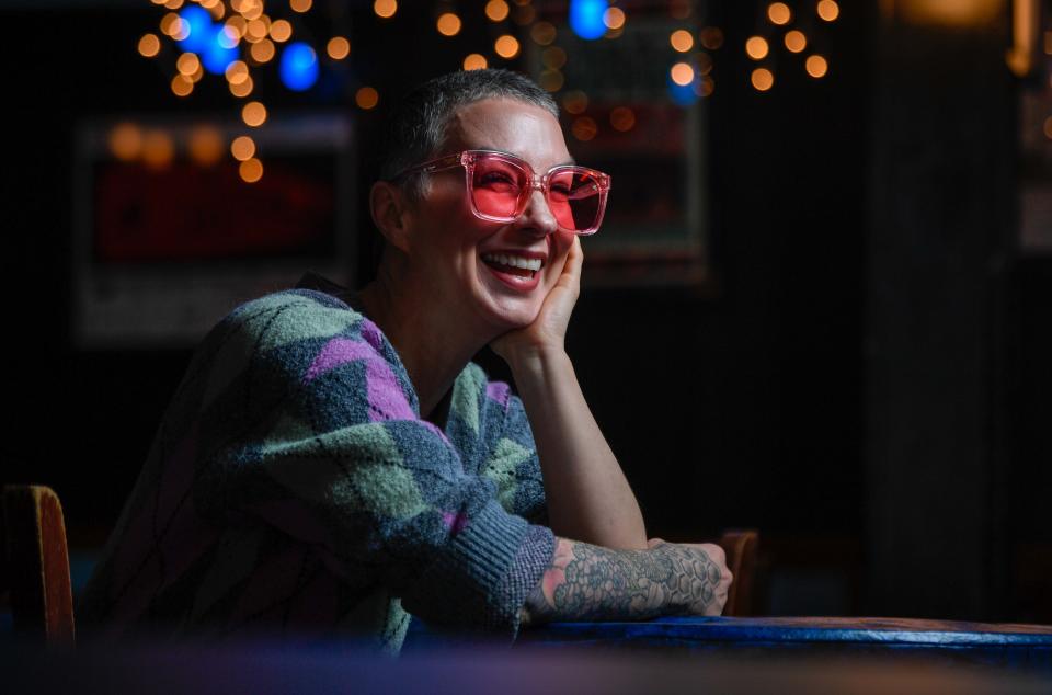 Portrait of Laura Veltz, multiple-time Grammy-nominated country singer and songwriter, at the Bluebird Cafe in Nashville, Tenn., Tuesday, Jan. 17, 2023. 