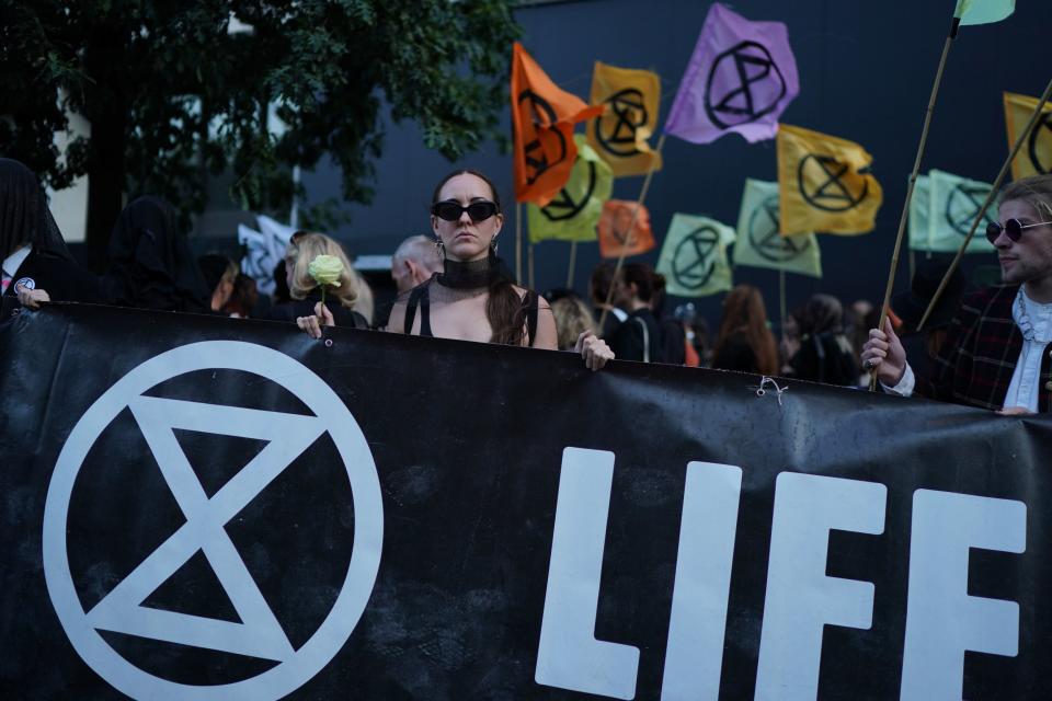 A file image of Extinction Rebellion demonstrators in London on Tuesday. The group is set for more action in Dover on Saturday: Isabel Infantes/PA