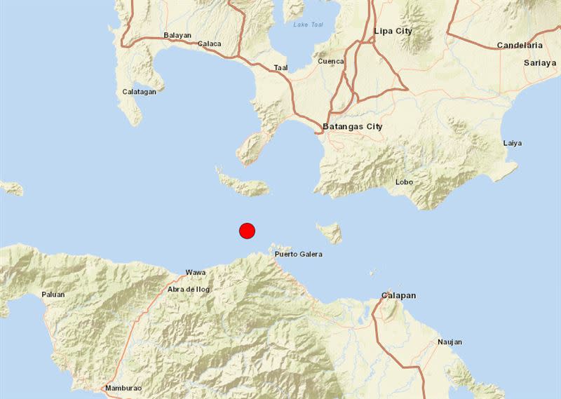 菲律賓發生規模5.7地震。（圖／翻攝自USGS）