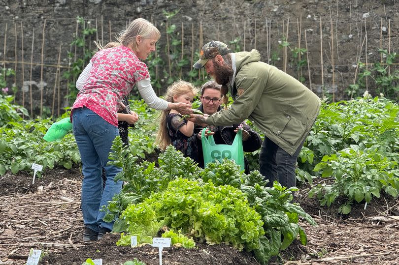 People gathered in Rattray Community Garden