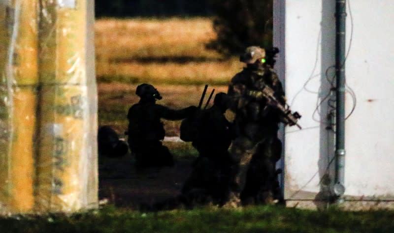 FILE PHOTO: Soldiers of Germany's KSK special forces take part in exercise near Putgarten