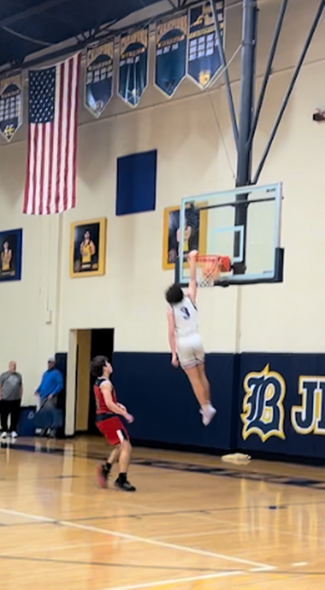 True North freshman Jasen ‘J-Roc’ Lopez with the dunk.