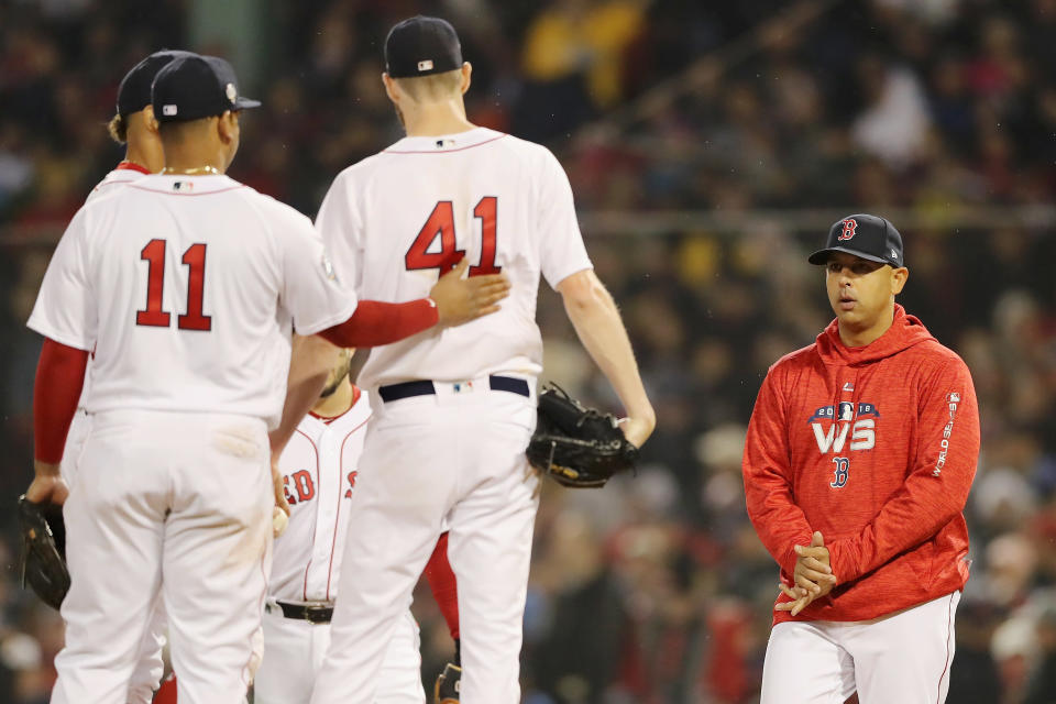 Tuesday’s game by the numbers: Three hours, 52 minutes, a dozen pitchers, two dozen position players, 308 pitches and 24 strikeouts. (Getty Images)