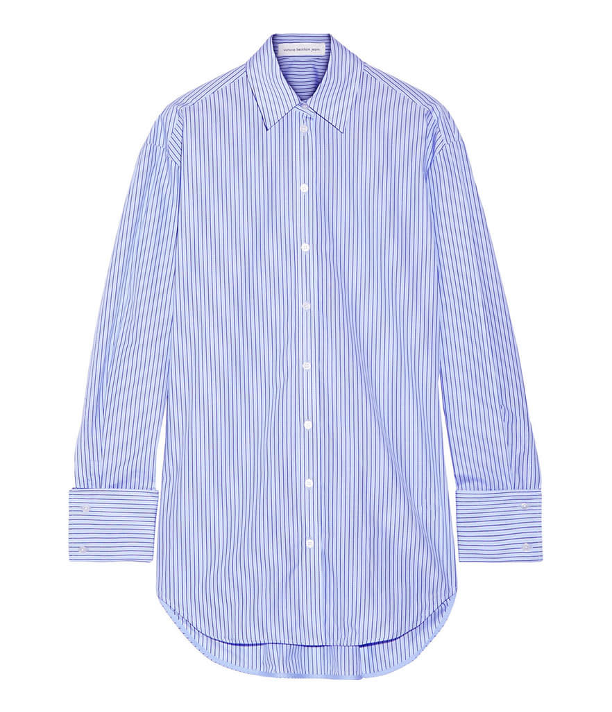 Victoria Beckham Denim Oversized Striped Cotton-Poplin Shirt