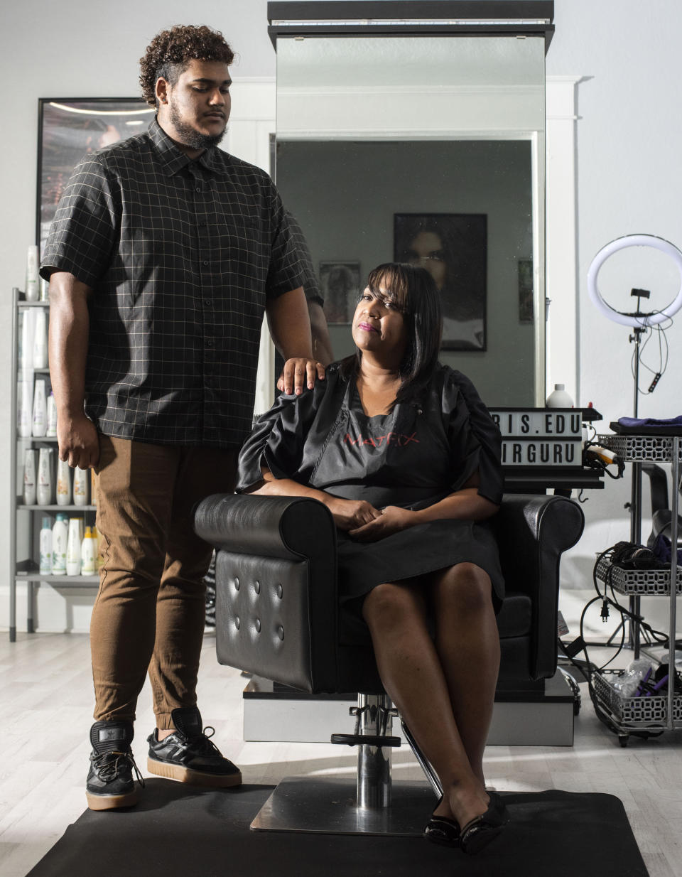 Image: Nigel Mejia with his mother Iris Mejia. (Tina Russell for NBC News)