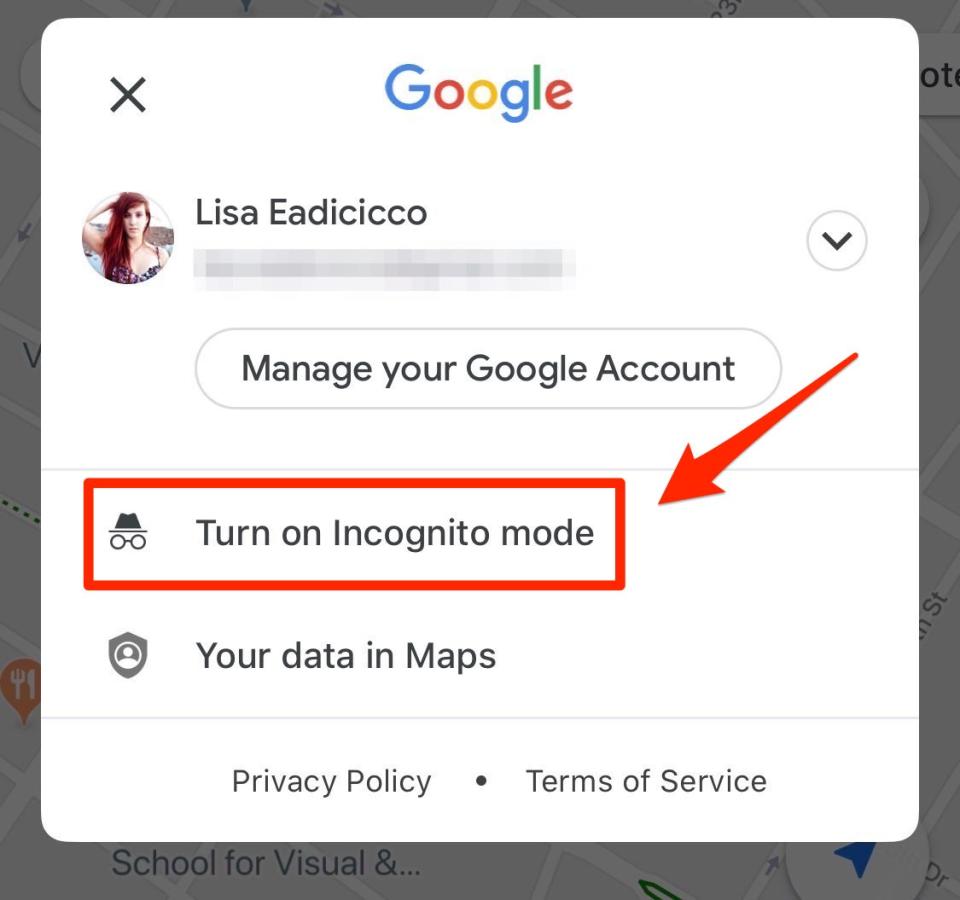 Google Maps Incognito