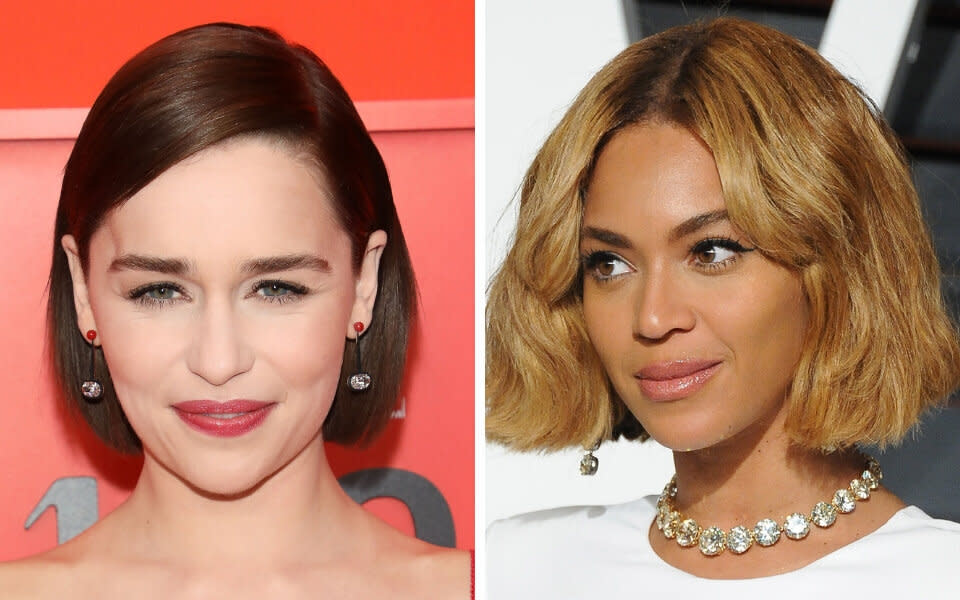 Emilia Clarke and Beyonc&eacute; (Photo: Taylor Hill via Getty Images / Jon Kopaloff via Getty Images)