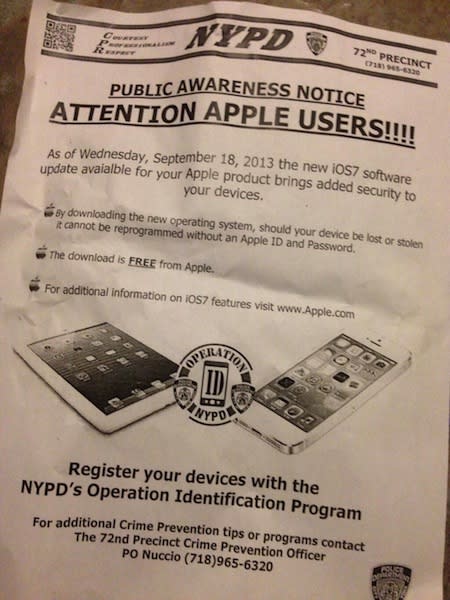 NYPD flyer