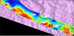 Plan view showing area drilled on M37/632