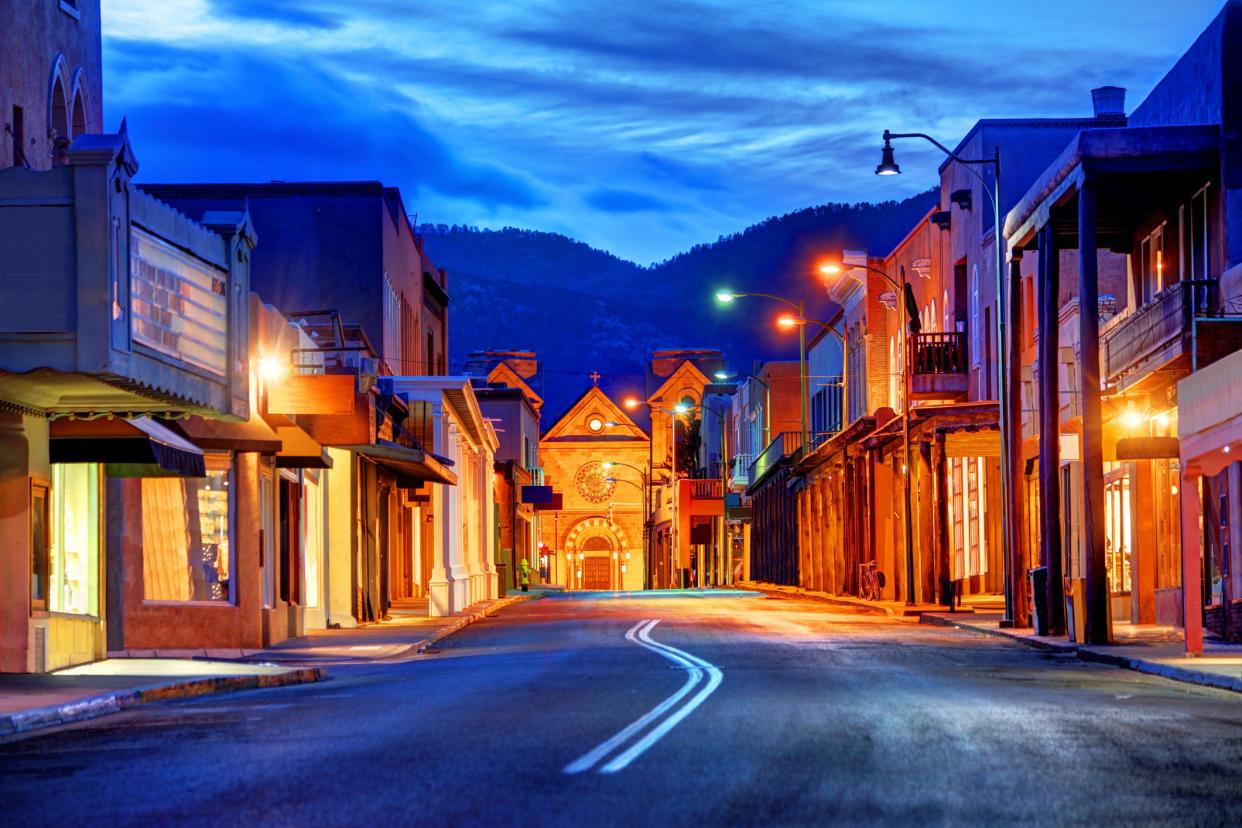 santa fe, new mexico at twilight