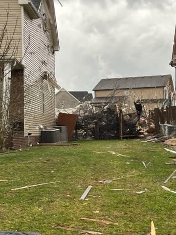 Storm damage at the Autumnwood Farms subdivision in Clarksville (Photo: WKRN)