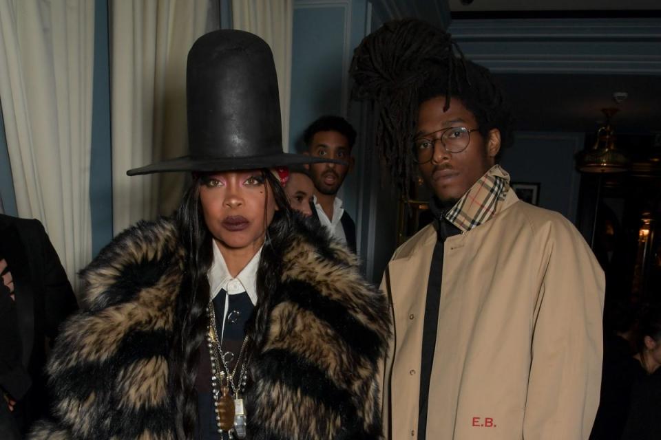 Burberry Spring/Summer 2023 Aftershow Party: Erykah Badu and guest attend the Burberry Spring/Summer 2022 aftershow party at The Twenty Two on September 26, 2022 in London, England. (Dave Benett)