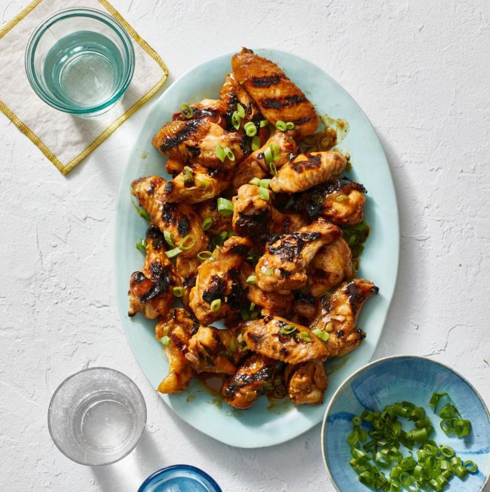 <p>Make these instead of (or in addition to!) classic buffalo wings to switch up the typical Super Bowl menu.</p><p>Get the <a href="https://www.goodhousekeeping.com/food-recipes/a31914016/grilled-chicken-wings-recipe/" rel="nofollow noopener" target="_blank" data-ylk="slk:Grilled Chicken Wings recipe;elm:context_link;itc:0;sec:content-canvas" class="link "><strong>Grilled Chicken Wings recipe</strong></a>.</p>