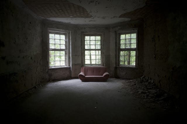 'Dark and creepy room in an abandoned hospital outside of Berlin, Germany.'