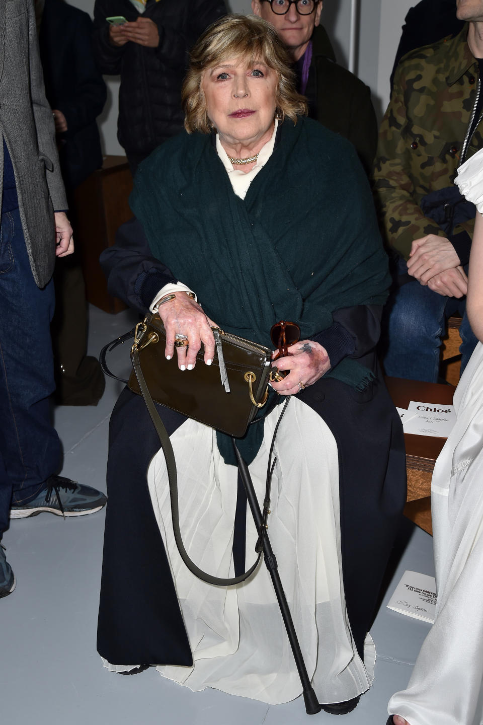 Marianne Faithfull attends the Chloe show as part of the Paris Fashion Week Womenswear Fall/Winter 2020/2021 on February 27, 2020 in Paris, France. 