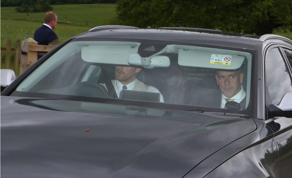 Prince Harry leaving Pippa Middleton's wedding to pick up Meghan Markle