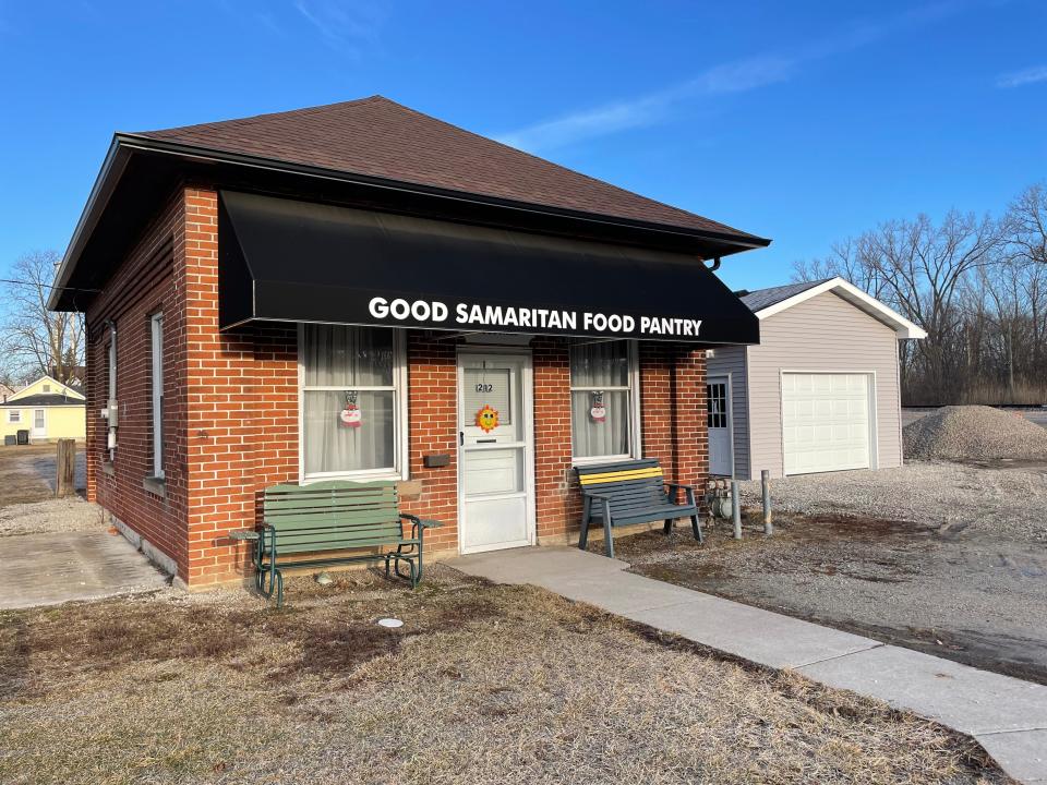 The Good Samaritan Food Pantry and a new garage added beside the building.