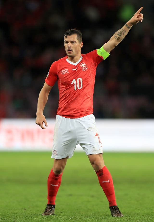 Granit Xhaka wears the armband for Switzerland 