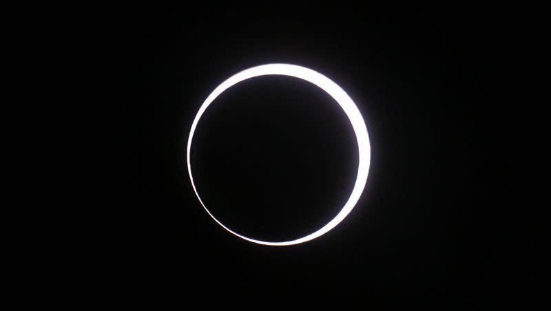 The annular eclipse of the sun as seen from Torrey, Utah, on Sunday, May 20, 2012. The country’s next solar eclipse will occur on Saturday, Oct. 14, 2023. 