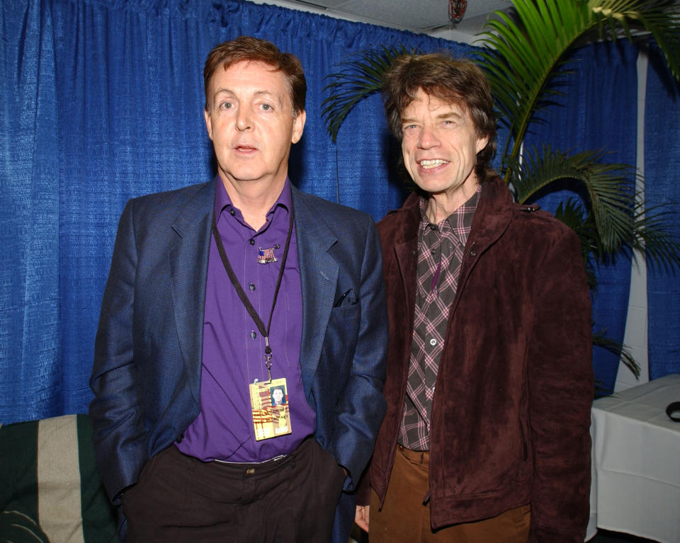 (EXCLUSIVE, premium rates apply) Paul McCartney and Mick Jagger (Photo by Kevin Mazur Archive 1/WireImage)