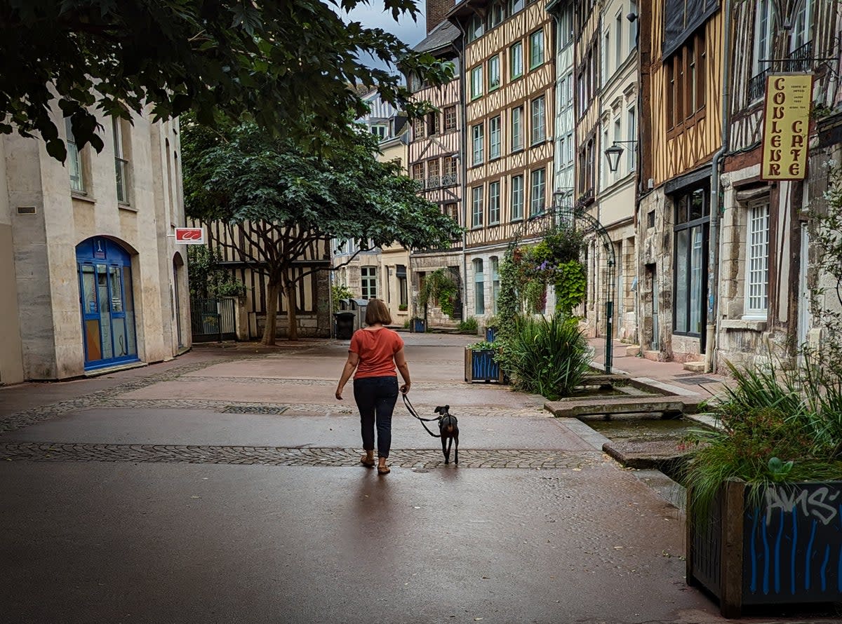 Lottie and Arty take a leisurely stroll through Rouen (Lottie Gross)