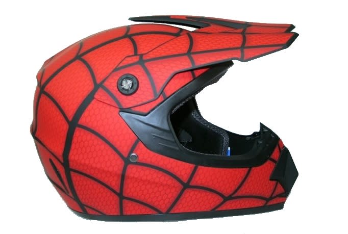 ▲限量 Marvel 漫威 蜘蛛人越野車頭盔。（圖片來源：Yahoo奇摩拍賣）