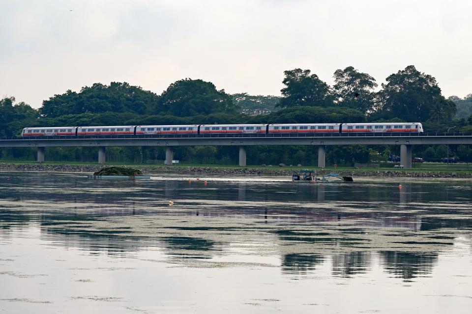 Many of Singapore's rail lines run over urban land, a common sight for subways in Asia.