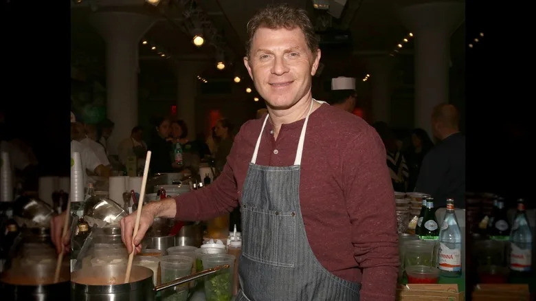 Bobby Flay cooking on stove 