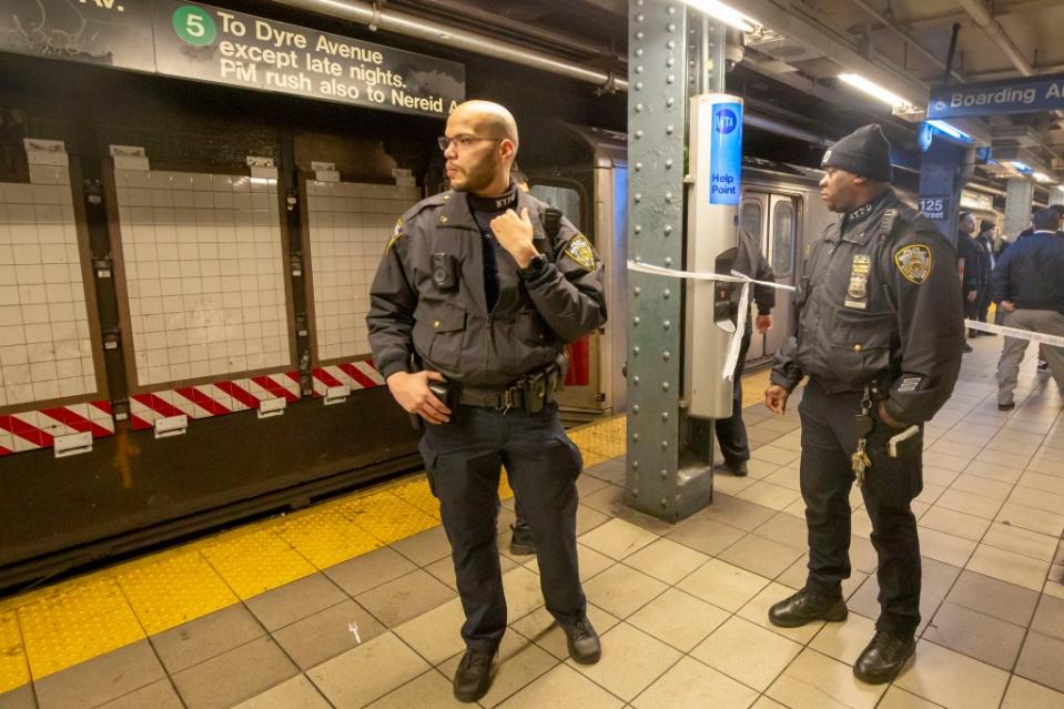 Straphanger Jason Volz, 54, of the Bronx, was shoved in front of a No. 4 train in East Harlem and killed on Monday evening, with Carlton McPherson, 24, now charged with murder in the incident. William Miller