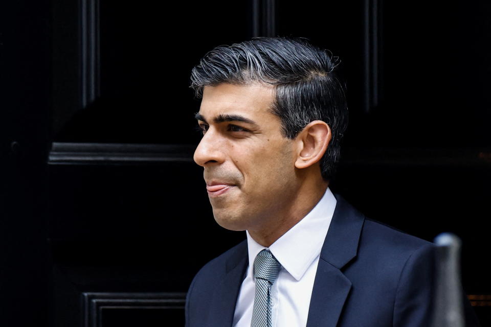 UK economy British Chancellor of the Exchequer Rishi Sunak leaves Downing Street on the day of the Spring Statement, in London, Britain, March 23, 2022. REUTERS/Peter Cziborra