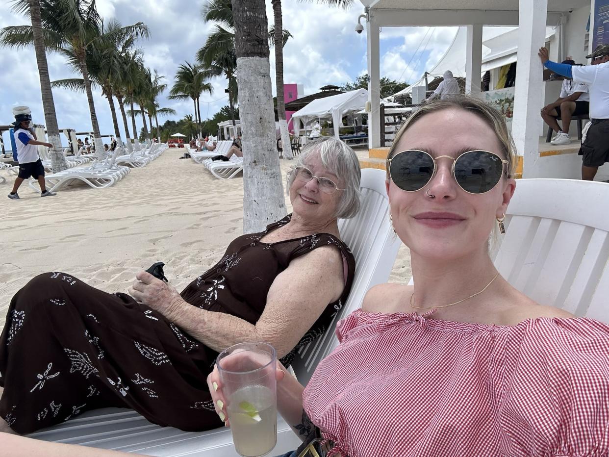 The author and her grandmother taking a selfie