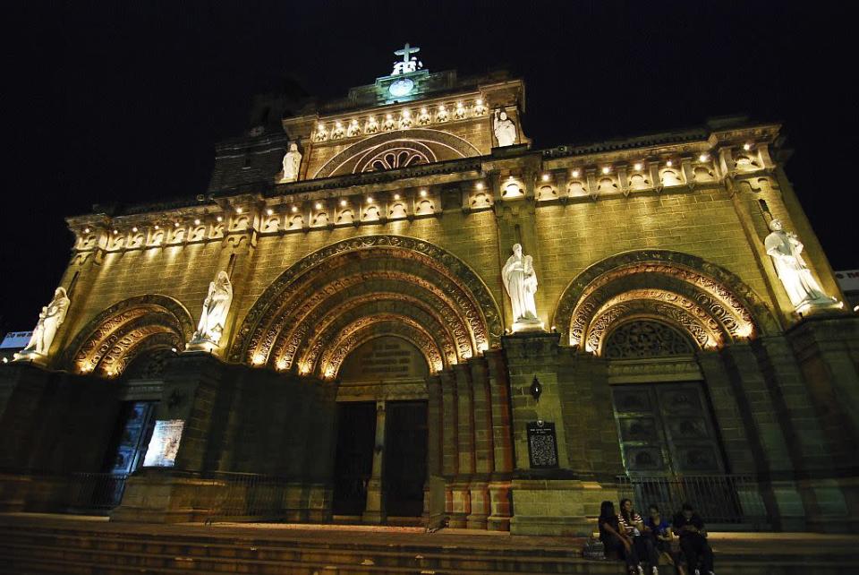 The Manila Cathedral is seen in Manila, Philippines.