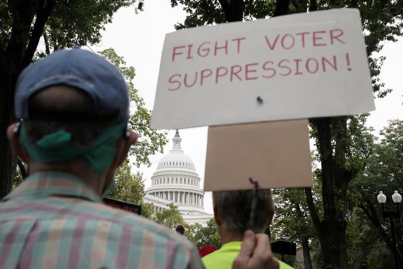 FILE PHOTO: Voting rights activists rally in Washington