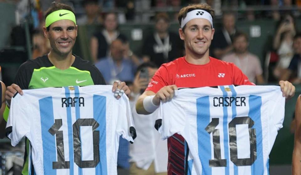 Foto: Rafael Nadal y Casper Ruud en Argentina/Canal Tenis