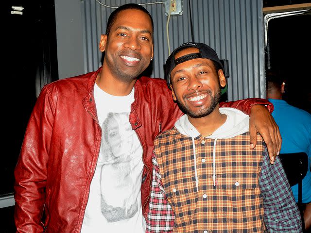 <p>Bobby Bank/WireImage</p> Tony Rock and his brother Jordan Rock at The Stress Factory Comedy Club in 2014