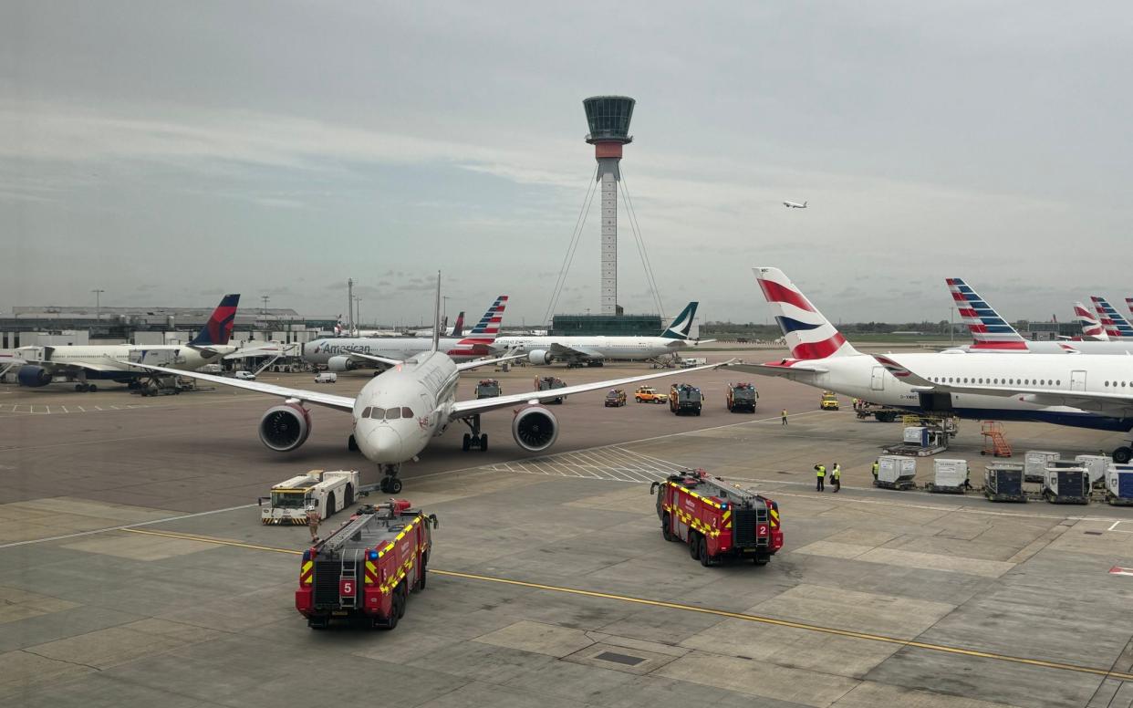 A Virgin 787 jet's wing hit a British Airways Airbus at Heathrow Airport