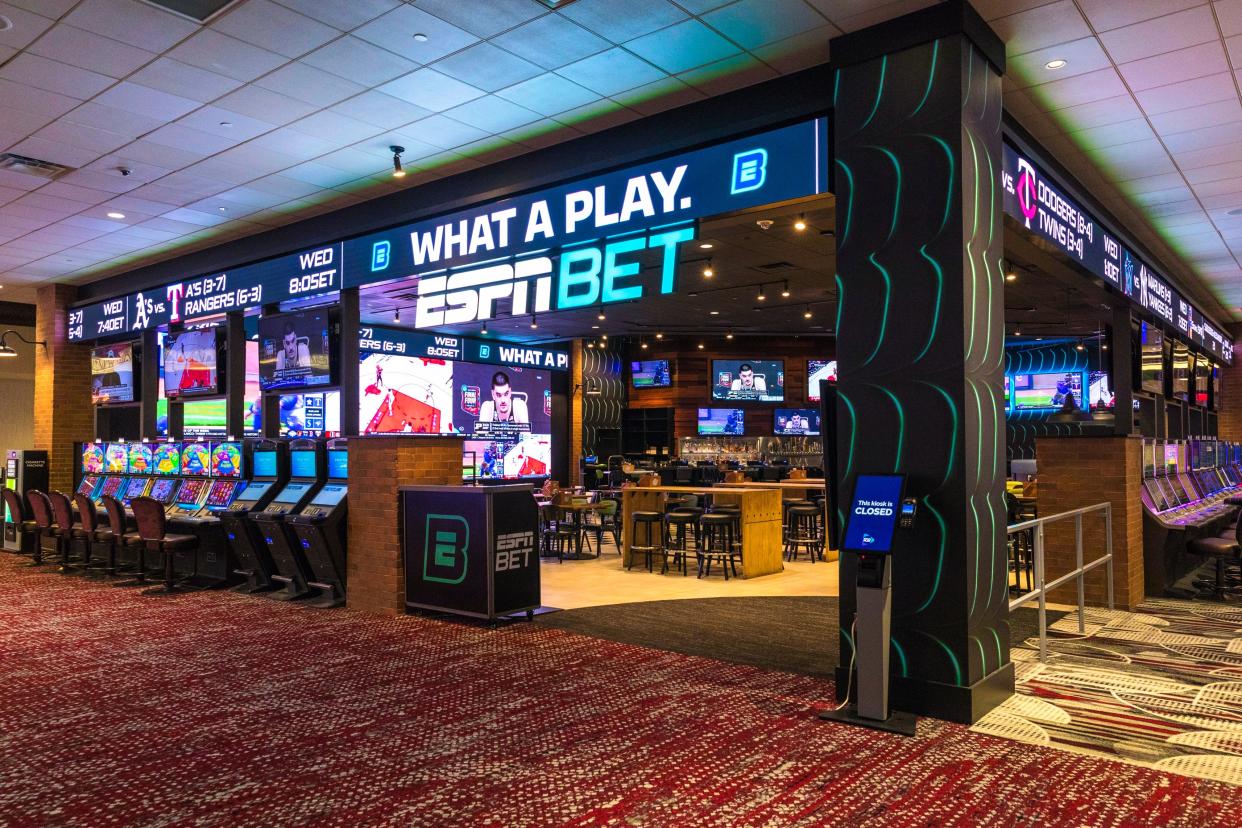 The first retail ESPN BET sportsbook launched on April 24, 2024 inside the Hollywood Casino at Greektown in downtown Detroit.