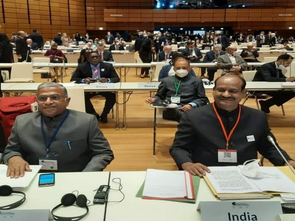 Lok Sabha Speaker Om Birla arrived at the inaugural session of the Fifth World Conference of the Speakers of Parliaments.