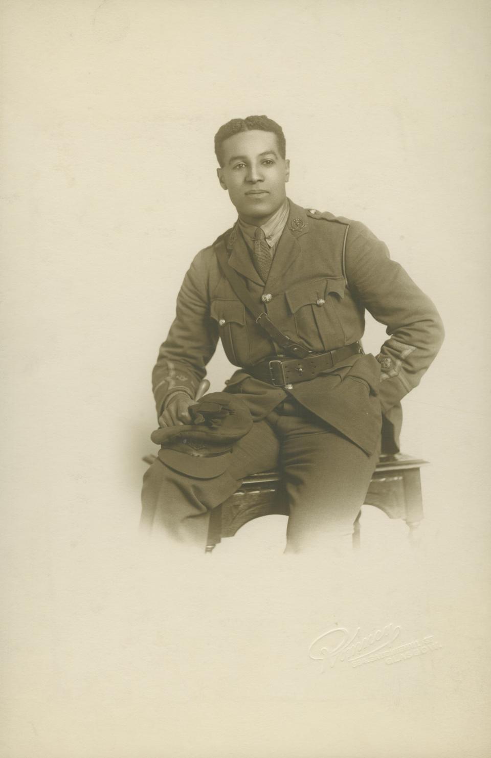 Walter Tull wearing a World War I uniform