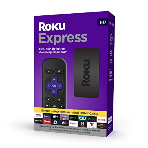 Roku Express | HD Streaming Media Player with High Speed HDMI Cable and Simple Remote