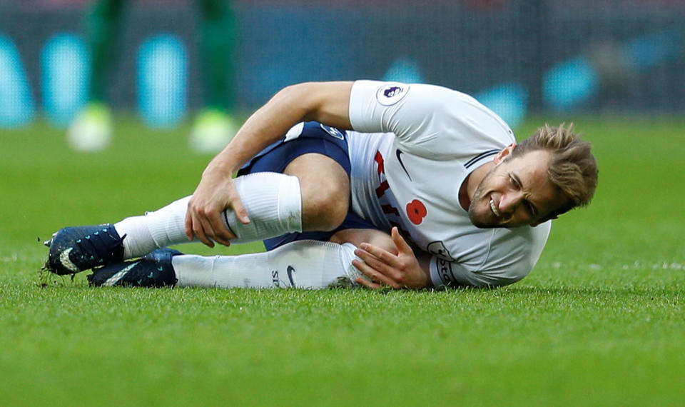 Harry Kanehas recovered from an early kick on the knee against Crystal Palace