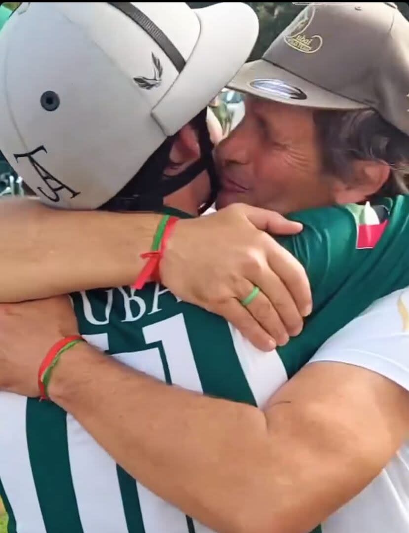 Camilo Castagnola y el abrazo con papá Lolo