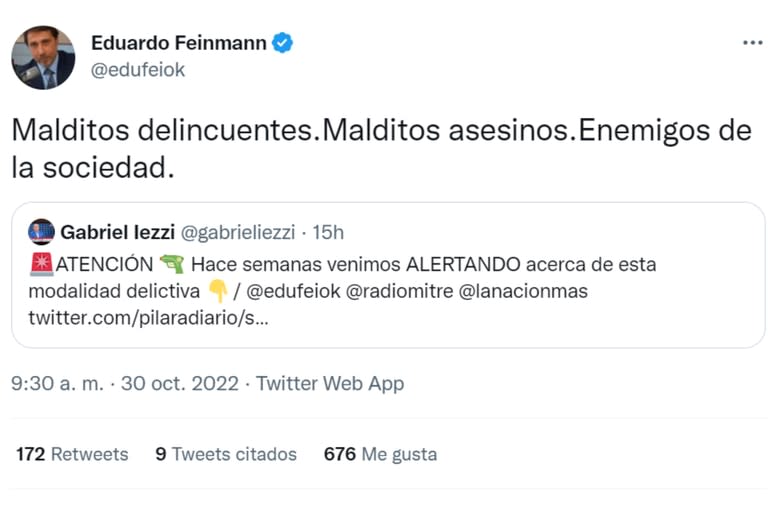 El mensaje de Eduardo Feinmann tras el asesinato de Andrés Blaquier