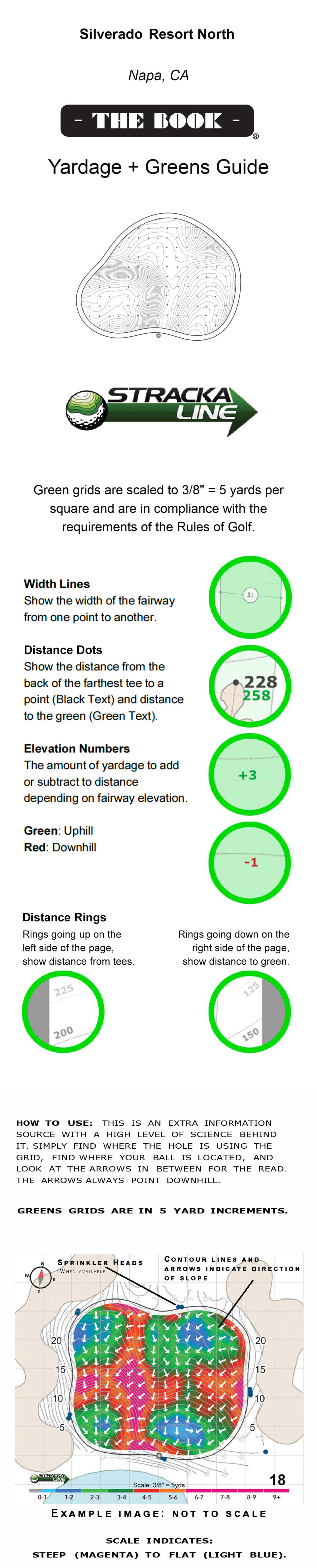 The StrackaLine yardage book for the North Course at Silverado Resort in Napa, California, site of the PGA Tour’s Fortinet Championship (Courtesy of StrackaLine)