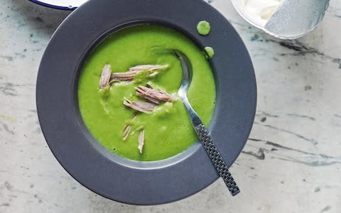 Pea, parsley and ham soup - Credit: Haarala Hamilton