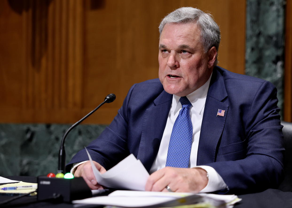 Internal Revenue Service (IRS) Commissioner Charles Rettig testifies at a Senate Finance Committee hearing on the IRS budget request on Capitol Hill in Washington U.S., June 8, 2021. REUTERS/Evelyn Hockstein/Pool