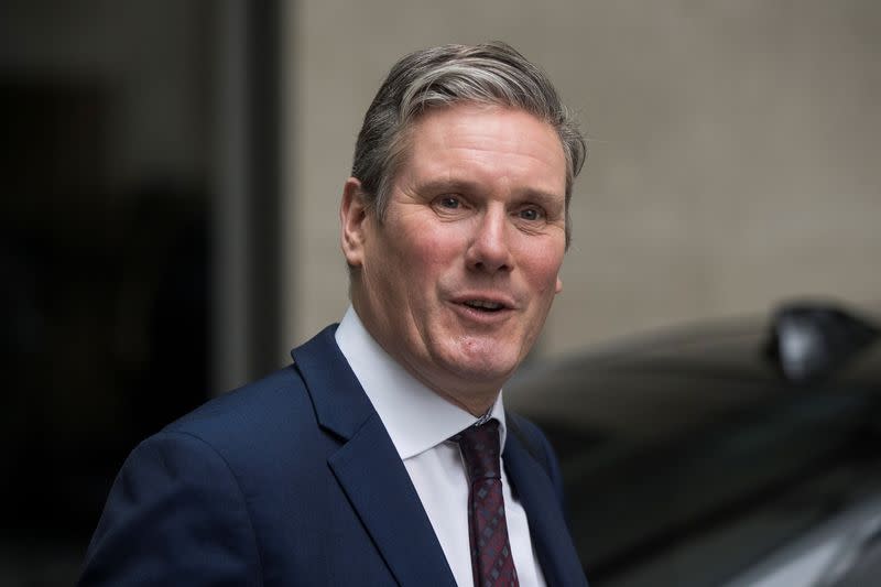 Britain's opposition Labour Party Shadow Brexit Secretary Starmer leaves BBC HQ in London