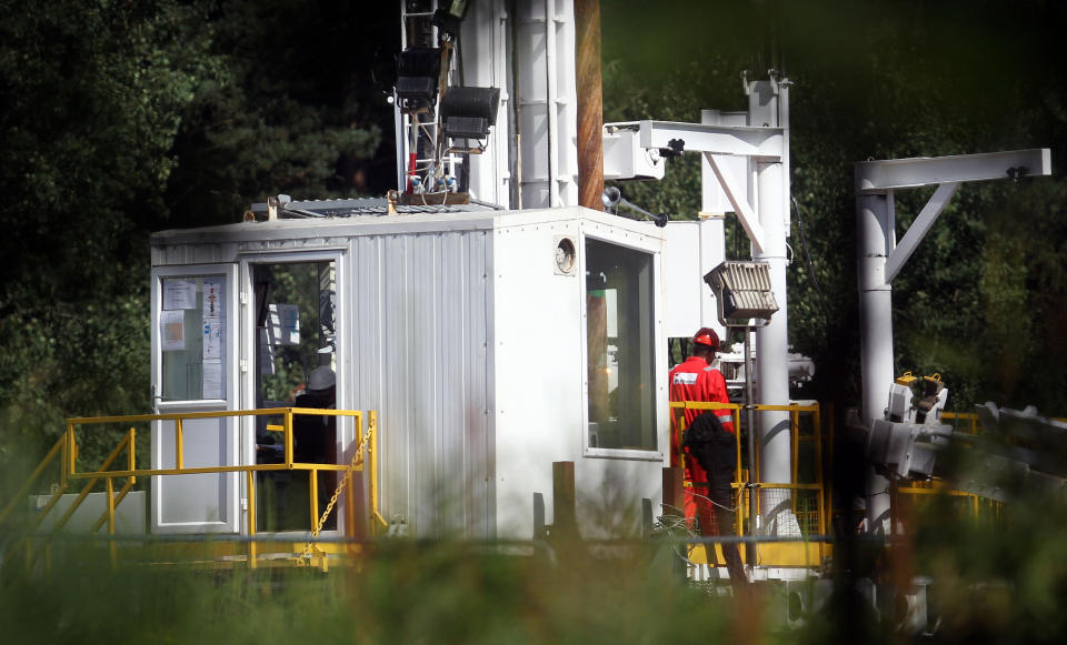 Drilling starts at the Balcombe fracking site in West Sussex, as energy company Cuadrilla has started testing equipment ahead of exploratory oil drilling in the English countryside as anti-fracking protests at the site entered a ninth day.