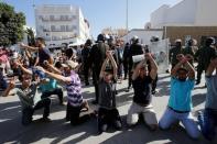 Protesters shout slogan during a demonstration against official abuses and corruption in the town of Al-Hoceima, Morocco July 20, 2017. REUTERS/Youssef Boudlal