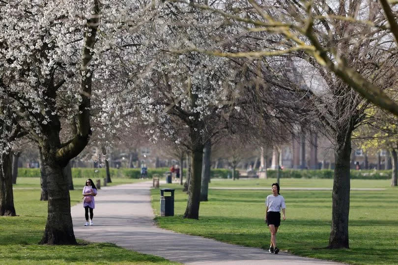 A woman running in a London park